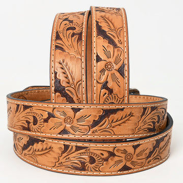 BAR H EQUINE Western Genuine Leather Men And Women Belt Floral